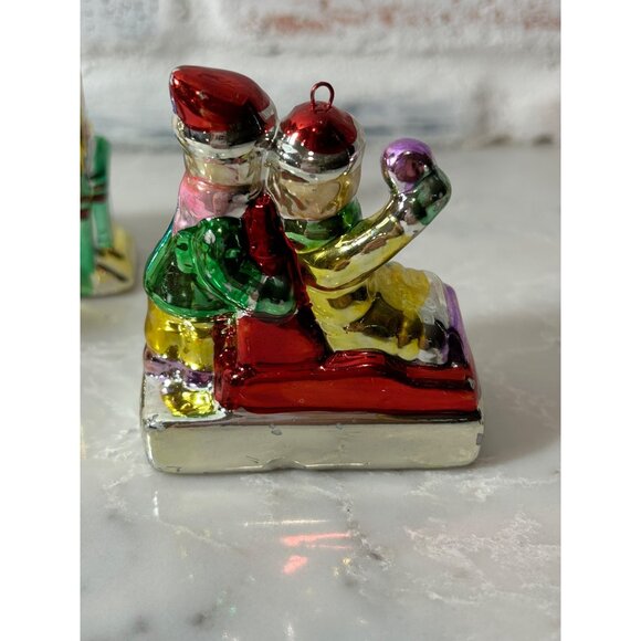 Rare! USSR Russian Vintage Christmas Ornament Lot Ceramic? Heavy Chrome Finish - Picture 6 of 14